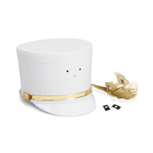 a shako with a castellane replacement shako emblem and speed clips