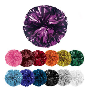 12 options of solid metallic show pom