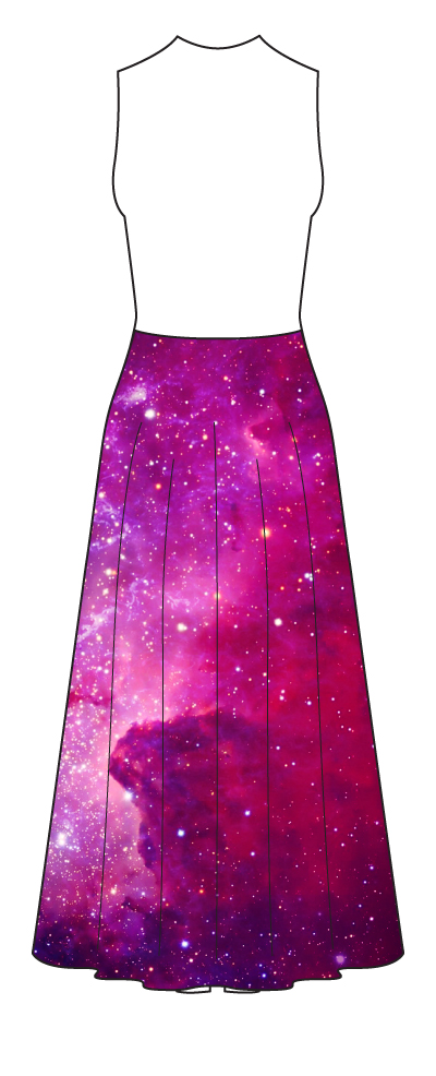 Maxi dress with a galaxy print